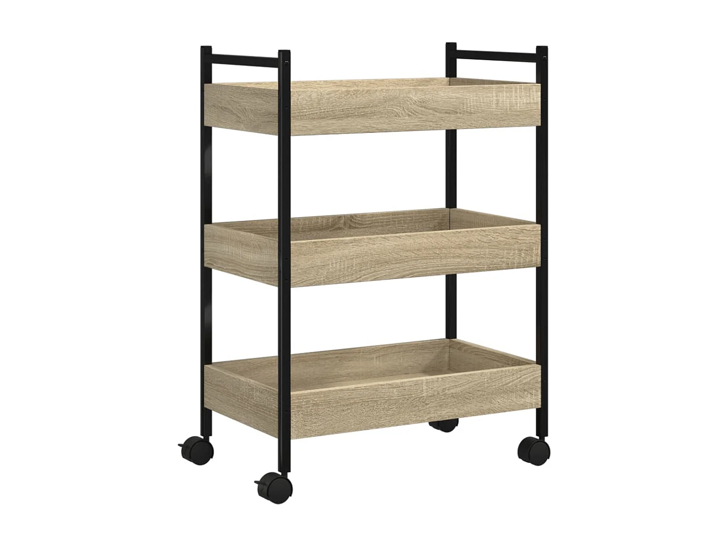 Chariot de cuisine chêne sonoma 50x30x70 bois d'ingénierie