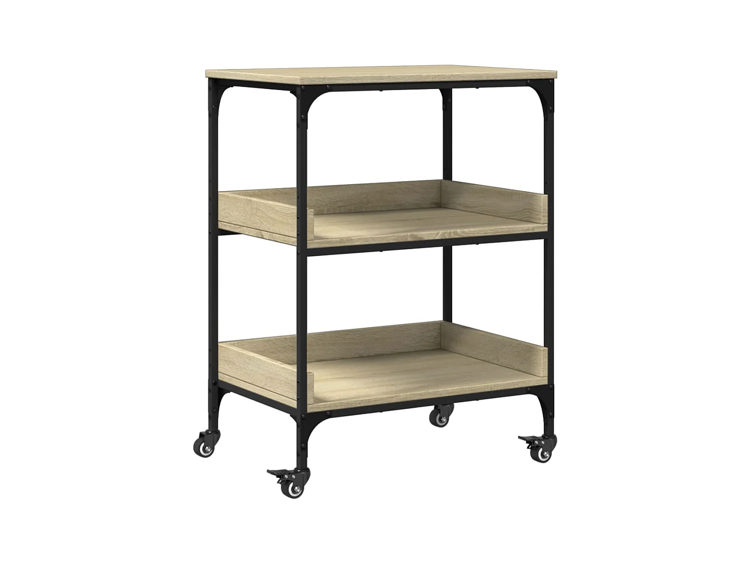 Chariot de cuisine chêne sonoma 60x41x80,5 bois d'ingénierie