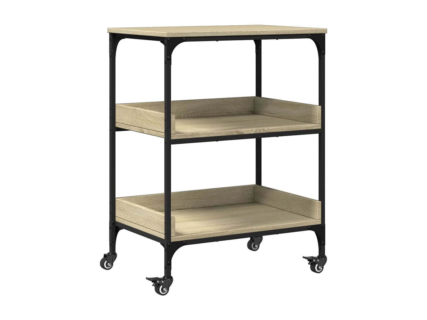 Chariot de cuisine chêne sonoma 60x41x80,5 bois d'ingénierie