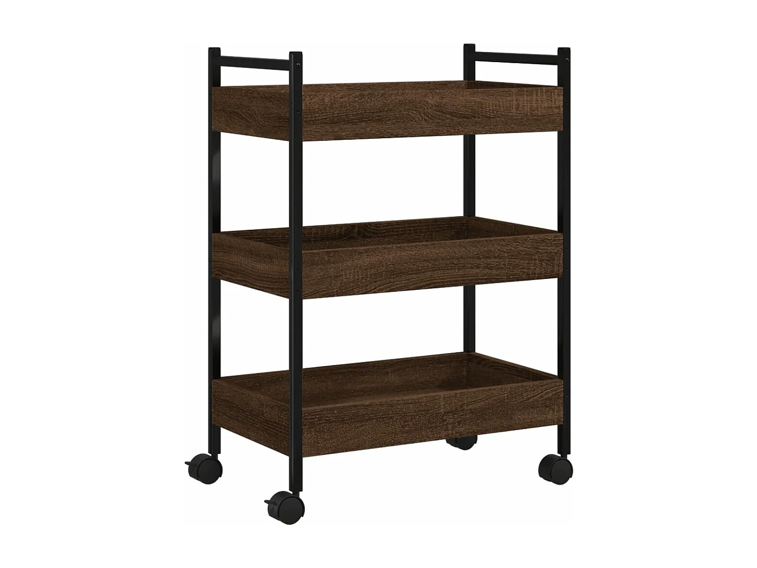 Keukentrolley 50x30x70 cm bewerkt hout bruin eikenkleurig