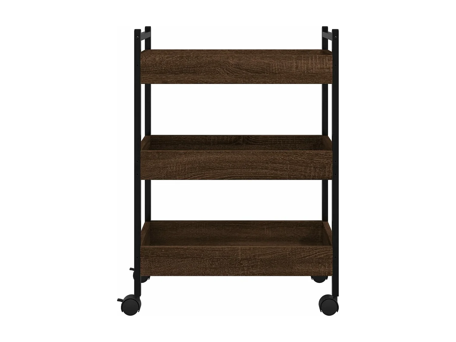 Keukentrolley 50x30x70 cm bewerkt hout bruin eikenkleurig