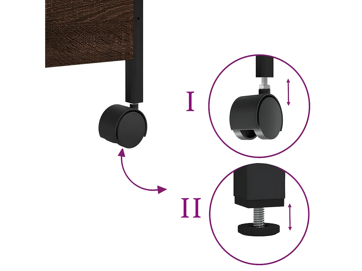 Keukentrolley 50x30x70 cm bewerkt hout bruin eikenkleurig
