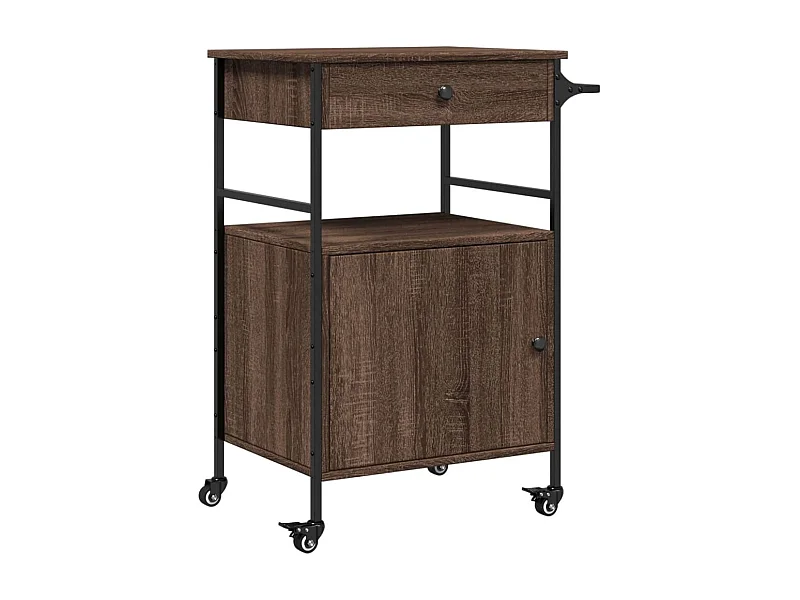 Chariot de cuisine chêne marron 56x43x89,5 bois d'ingénierie