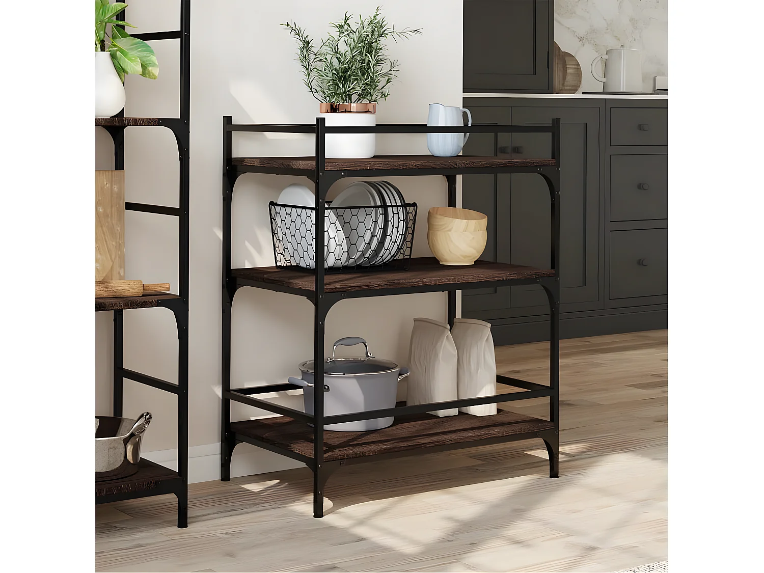 Chariot de cuisine chêne marron 65x40x86,5 bois d'ingénierie