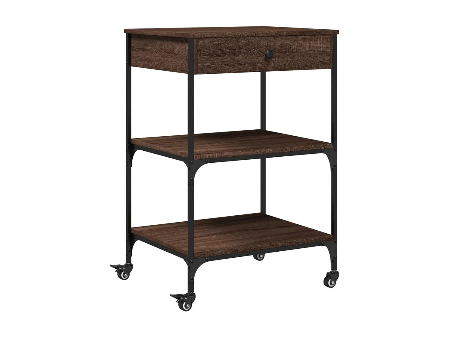 Chariot de cuisine chêne marron 60x48x89,5 bois d'ingénierie