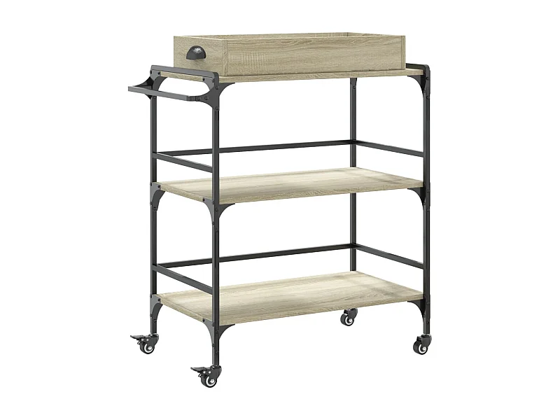 Chariot de cuisine chêne sonoma 81,5x41x92,5 bois ingénierie