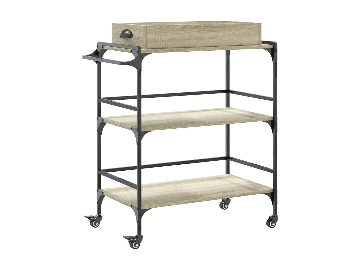 Chariot de cuisine chêne sonoma 81,5x41x92,5 bois ingénierie