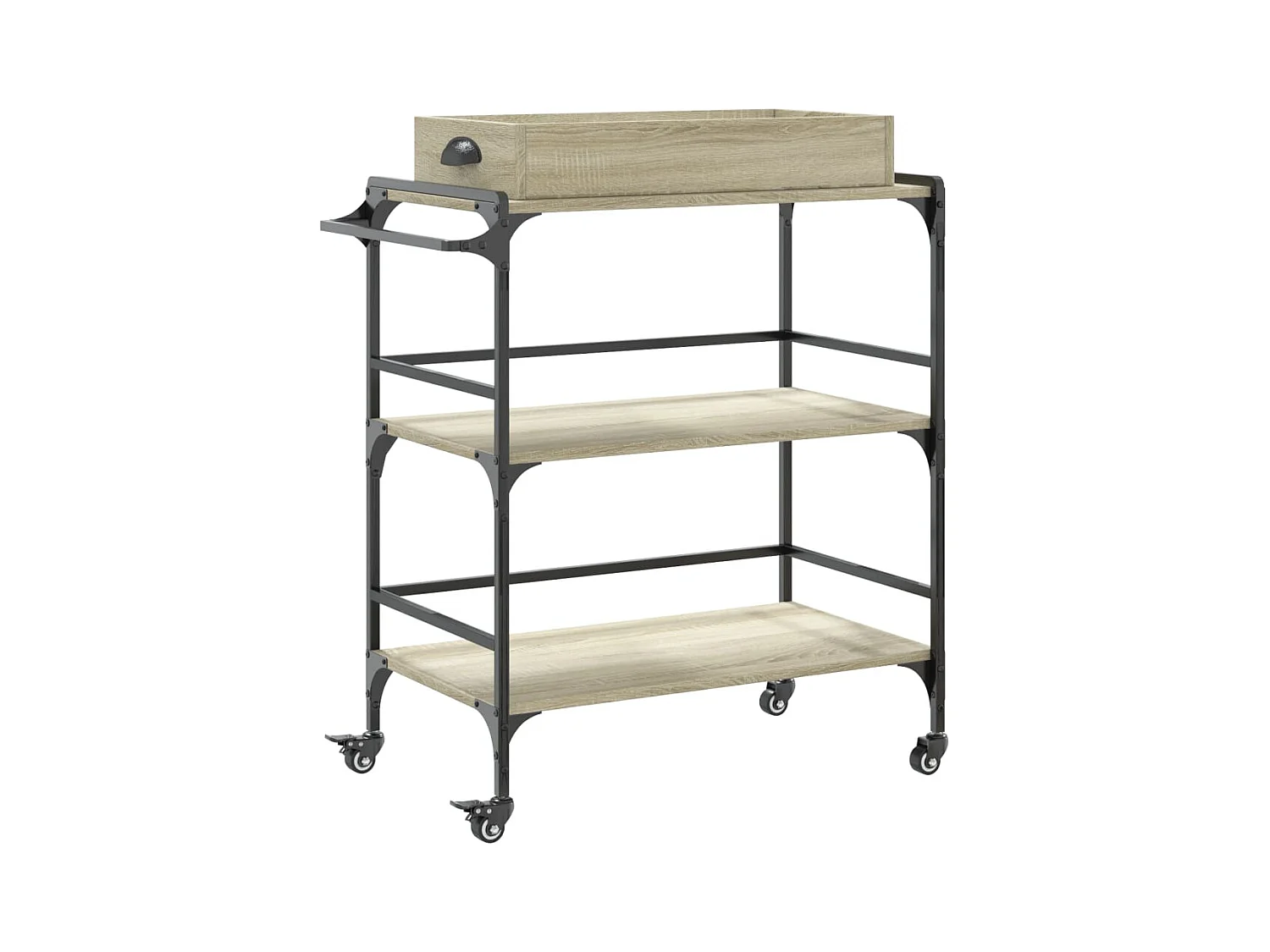 Chariot de cuisine chêne sonoma 81,5x41x92,5 bois ingénierie