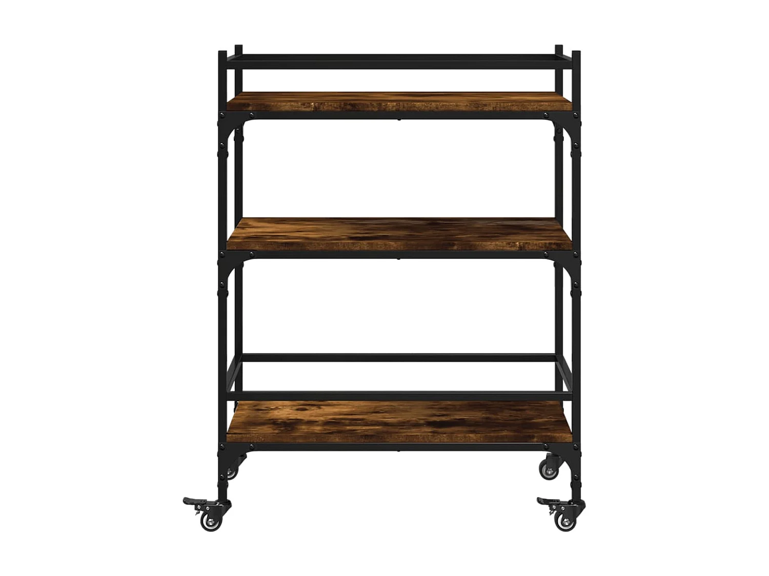 Chariot de cuisine chêne fumé 65x40x86,5 bois d'ingénierie