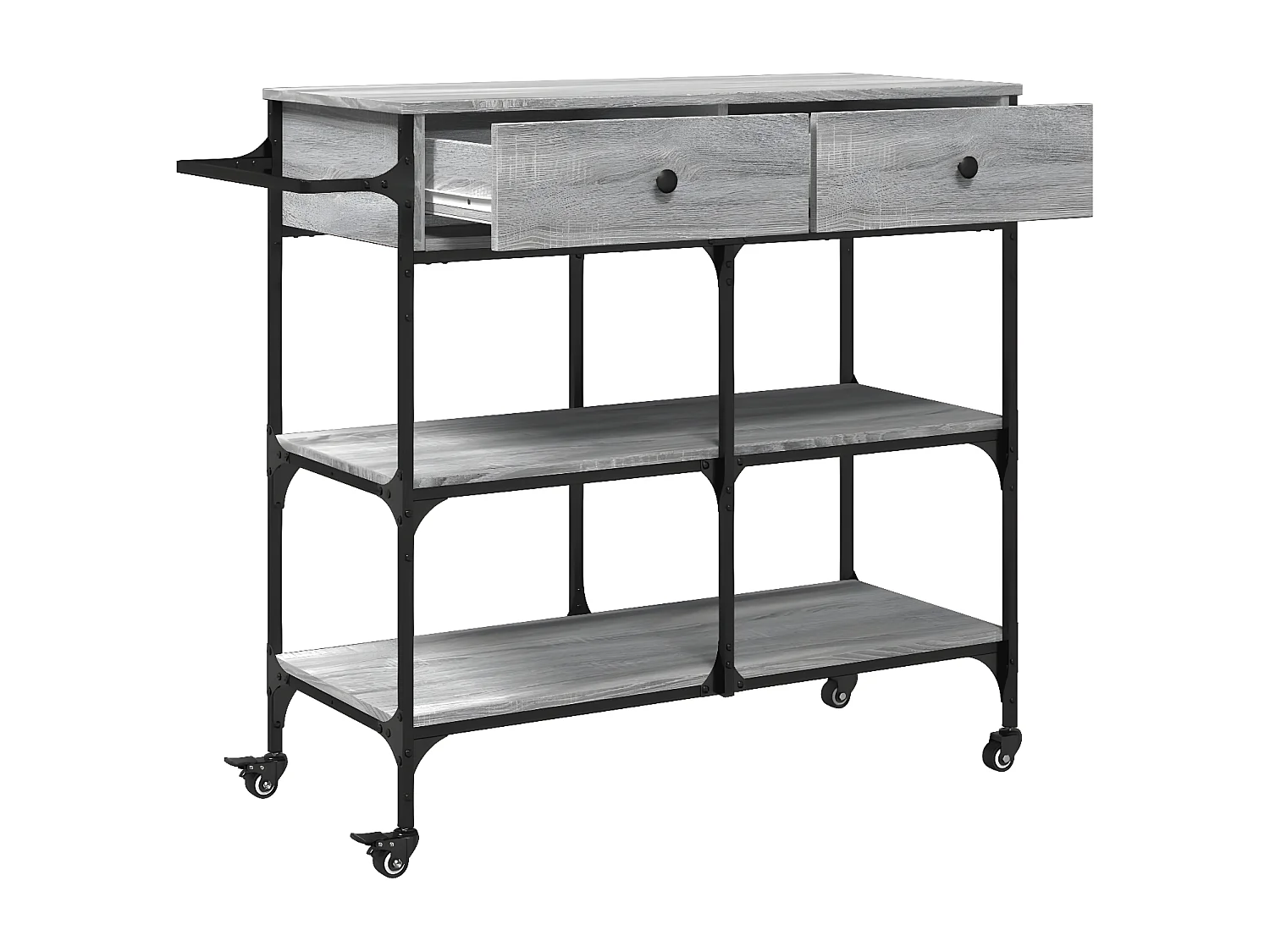 Keukentrolley 105x42x95 cm bewerkt hout grijs sonoma eikenkleur