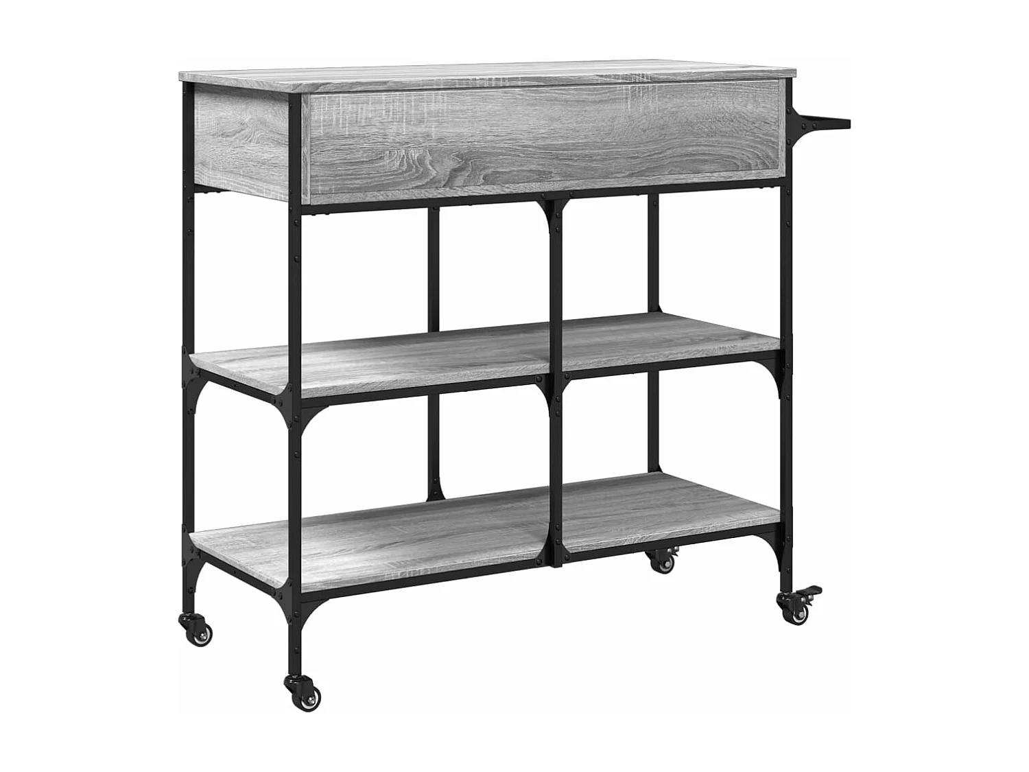 Chariot de cuisine sonoma gris 105x42x95 bois d'ingénierie