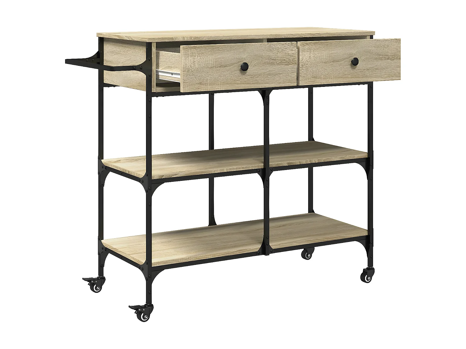 Chariot de cuisine chêne sonoma 105x42x95 bois d'ingénierie