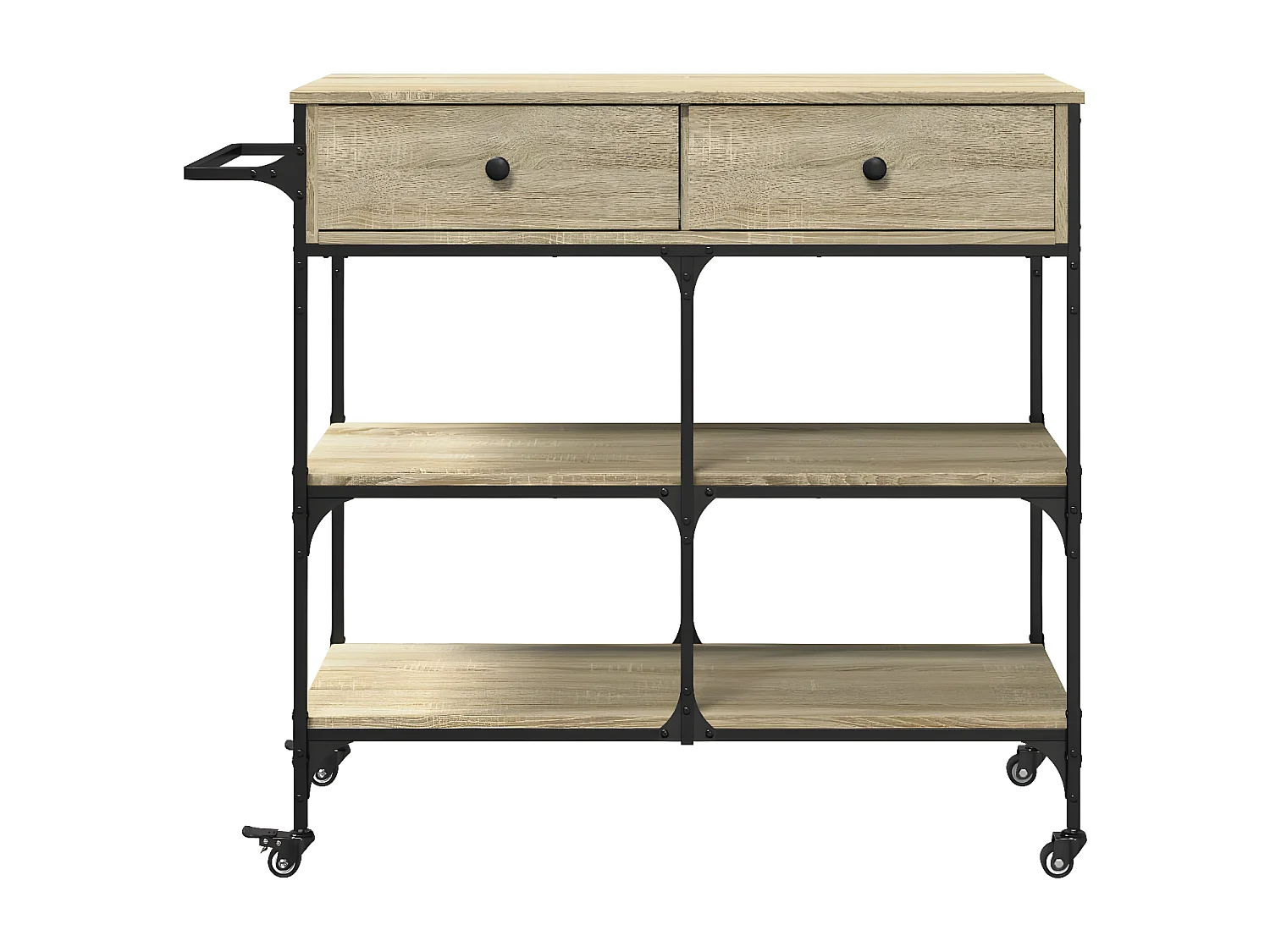 Chariot de cuisine chêne sonoma 105x42x95 bois d'ingénierie