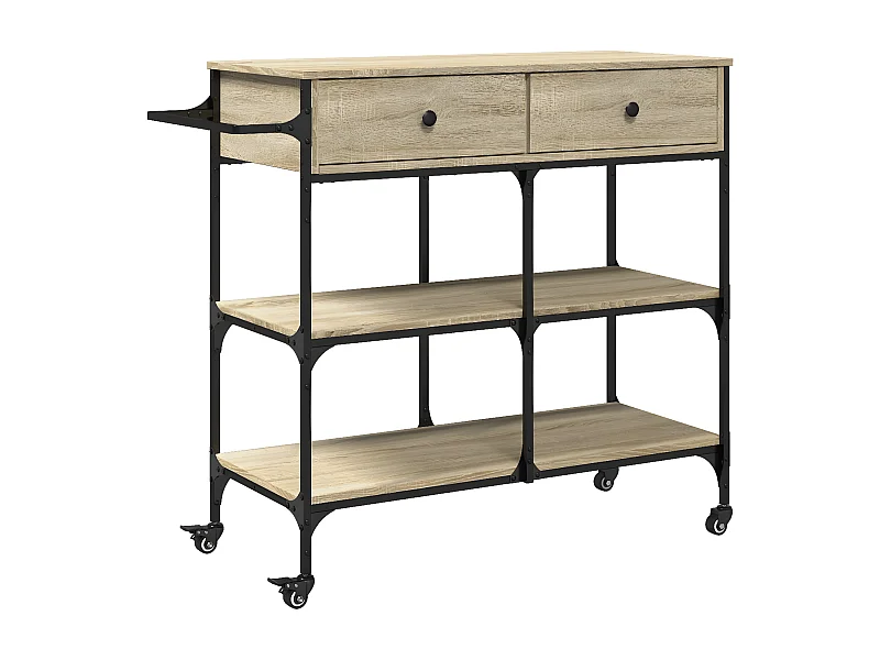 Chariot de cuisine chêne sonoma 105x42x95 bois d'ingénierie