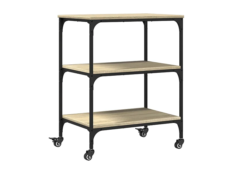 Chariot de cuisine chêne sonoma 60x41x76 bois d'ingénierie