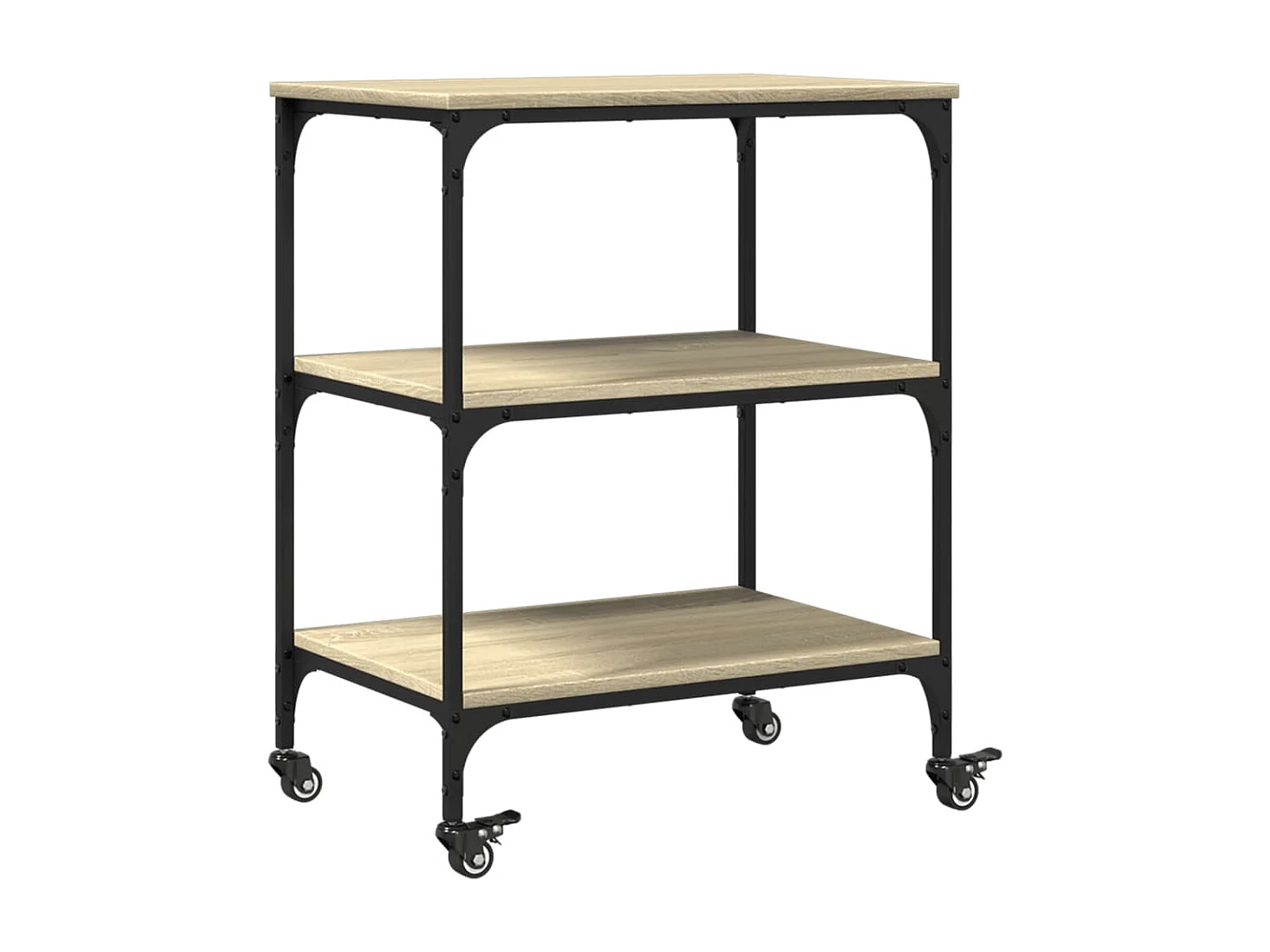 Chariot de cuisine chêne sonoma 60x41x76 bois d'ingénierie