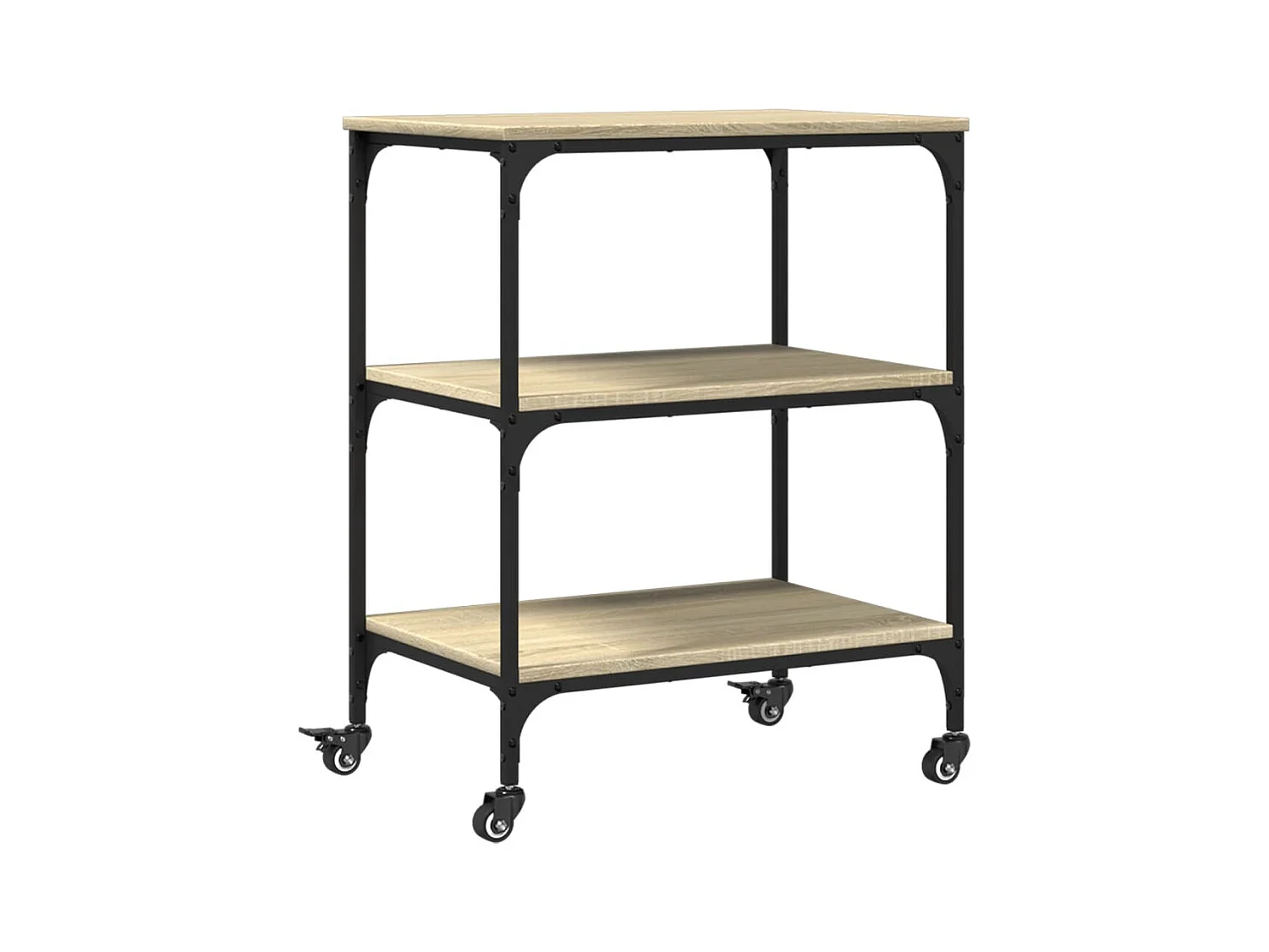 Chariot de cuisine chêne sonoma 60x41x76 bois d'ingénierie