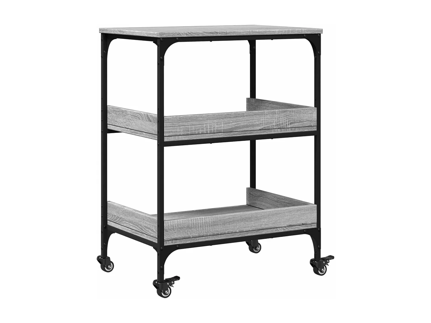 Chariot de cuisine sonoma gris 60x41x80,5 bois d'ingénierie