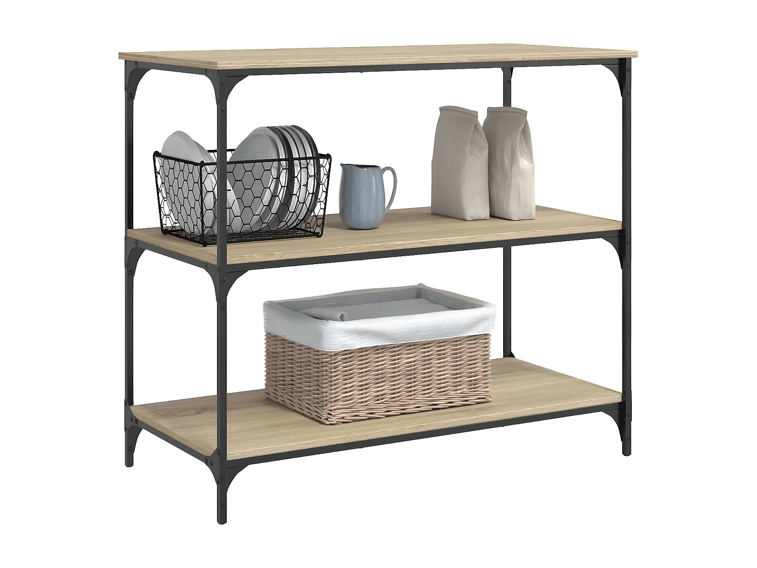 Chariot de cuisine chêne sonoma 102x50x95 bois d'ingénierie