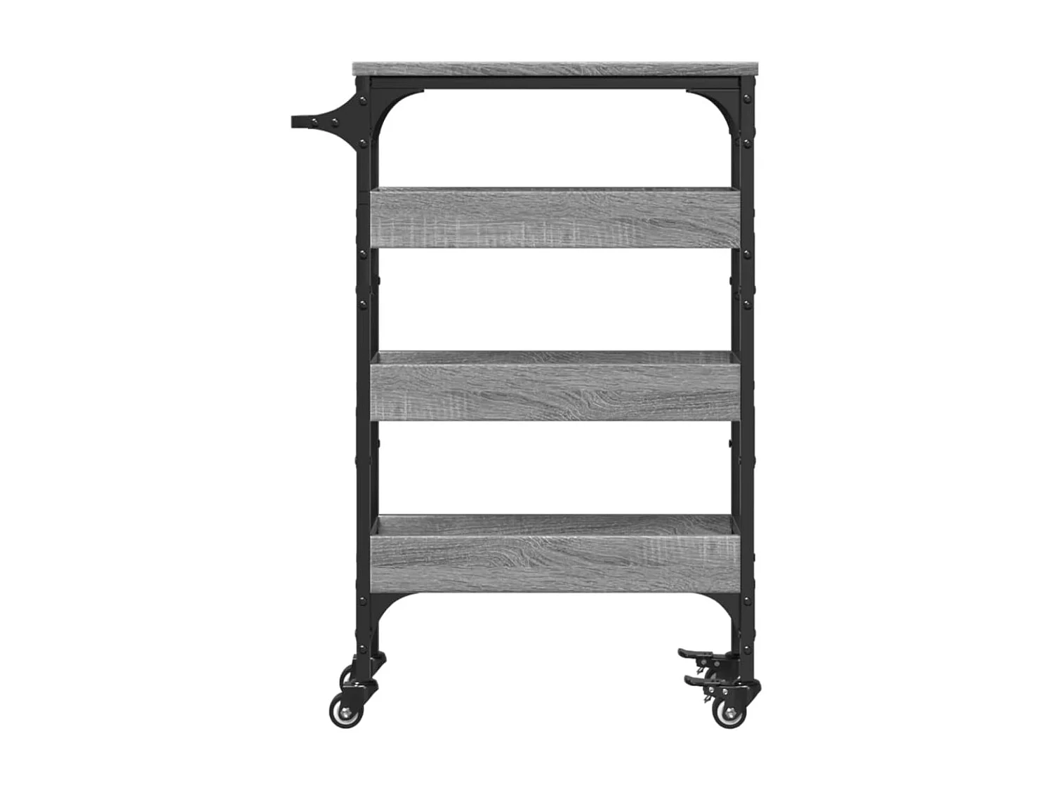 Chariot de cuisine sonoma gris 53x20x76 bois d'ingénierie