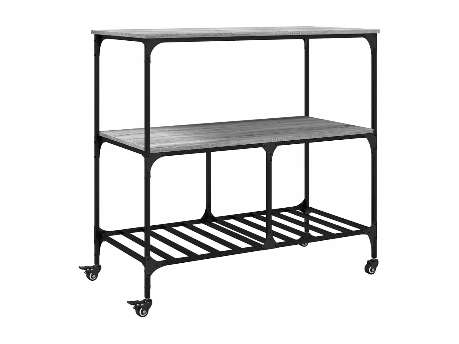 Chariot de cuisine sonoma gris 100x50x95 bois d'ingénierie