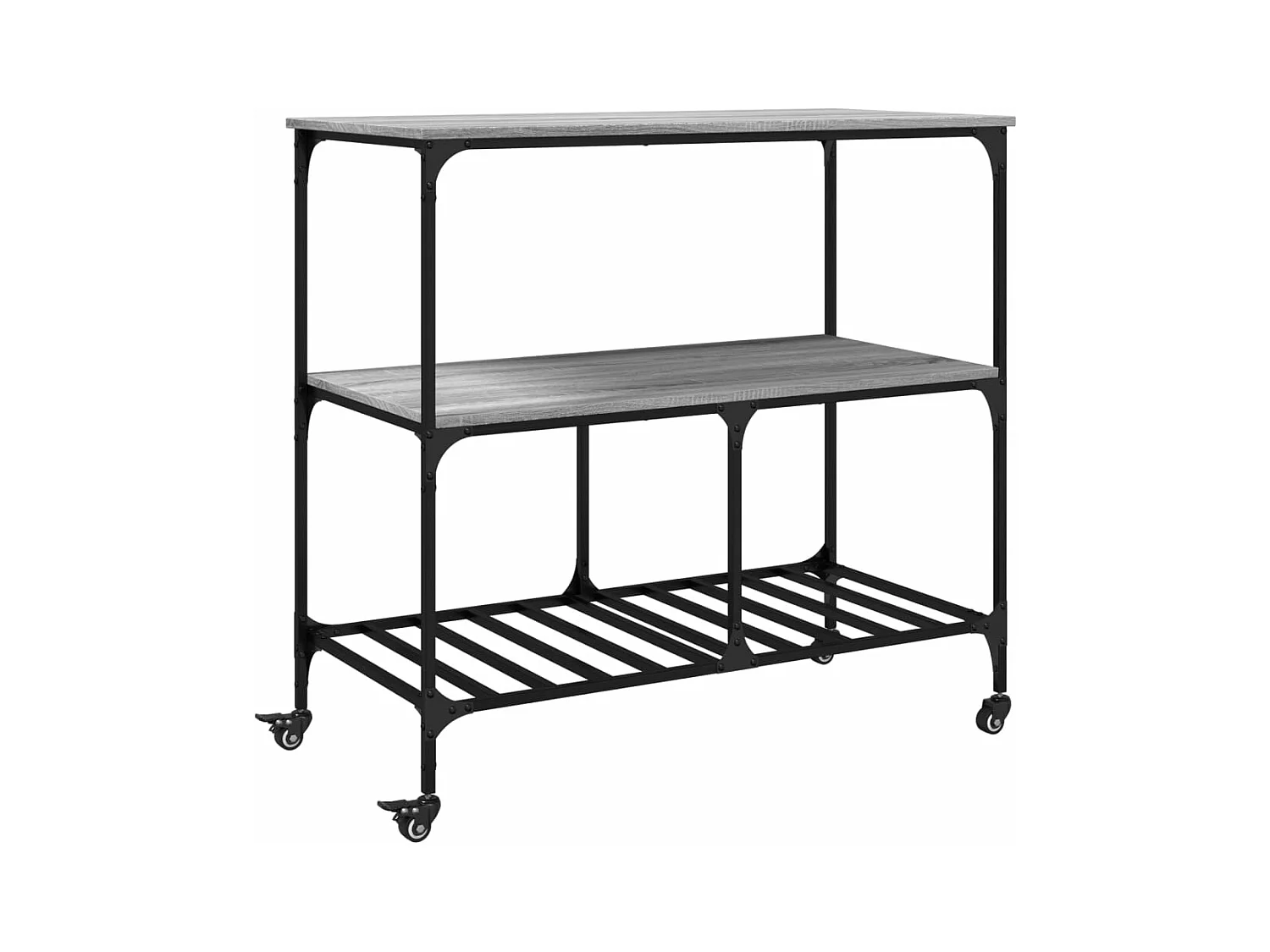 Chariot de cuisine sonoma gris 100x50x95 bois d'ingénierie