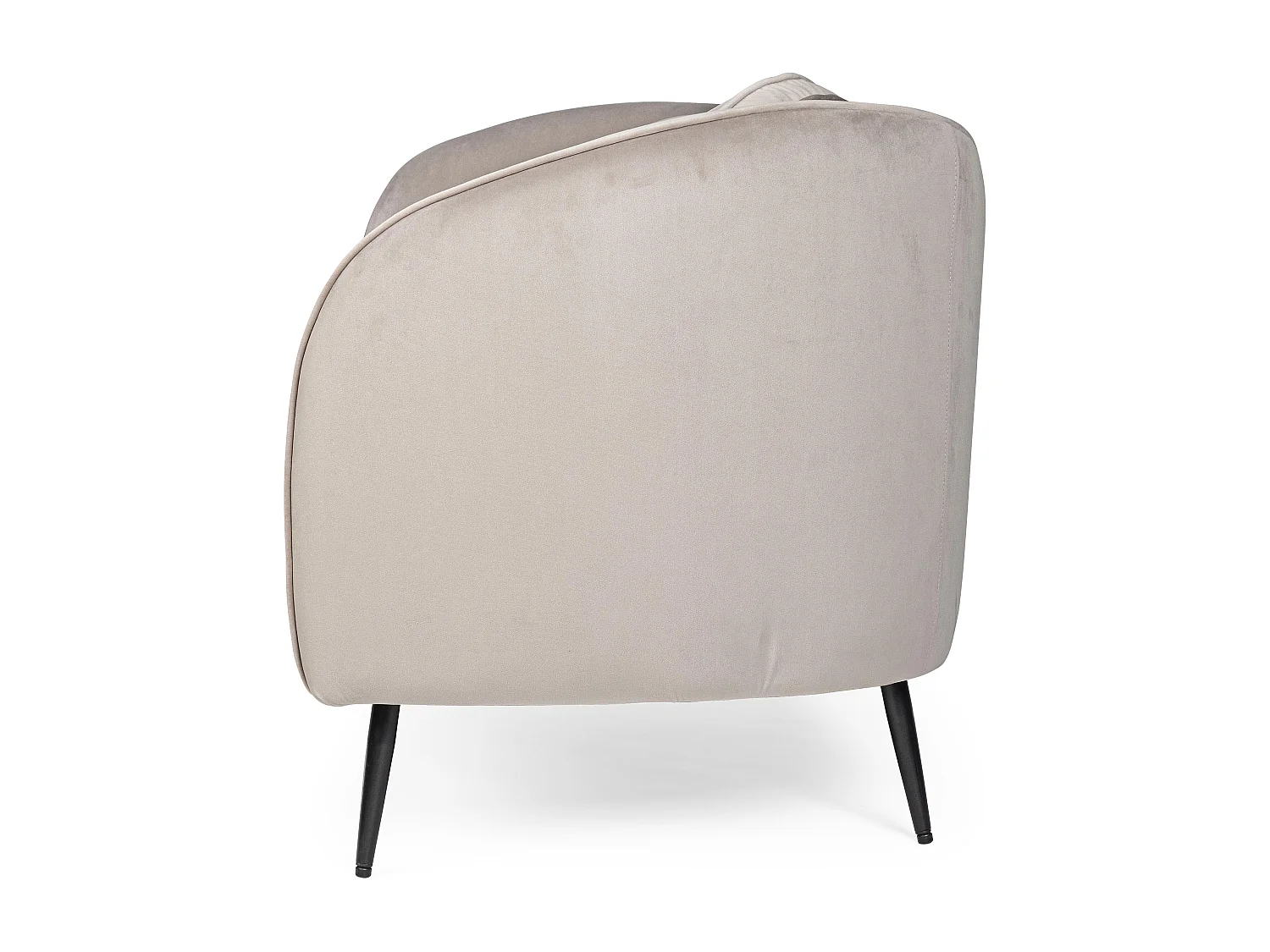 Canapé polyester effet velours gris avec coussin 2 places Cady