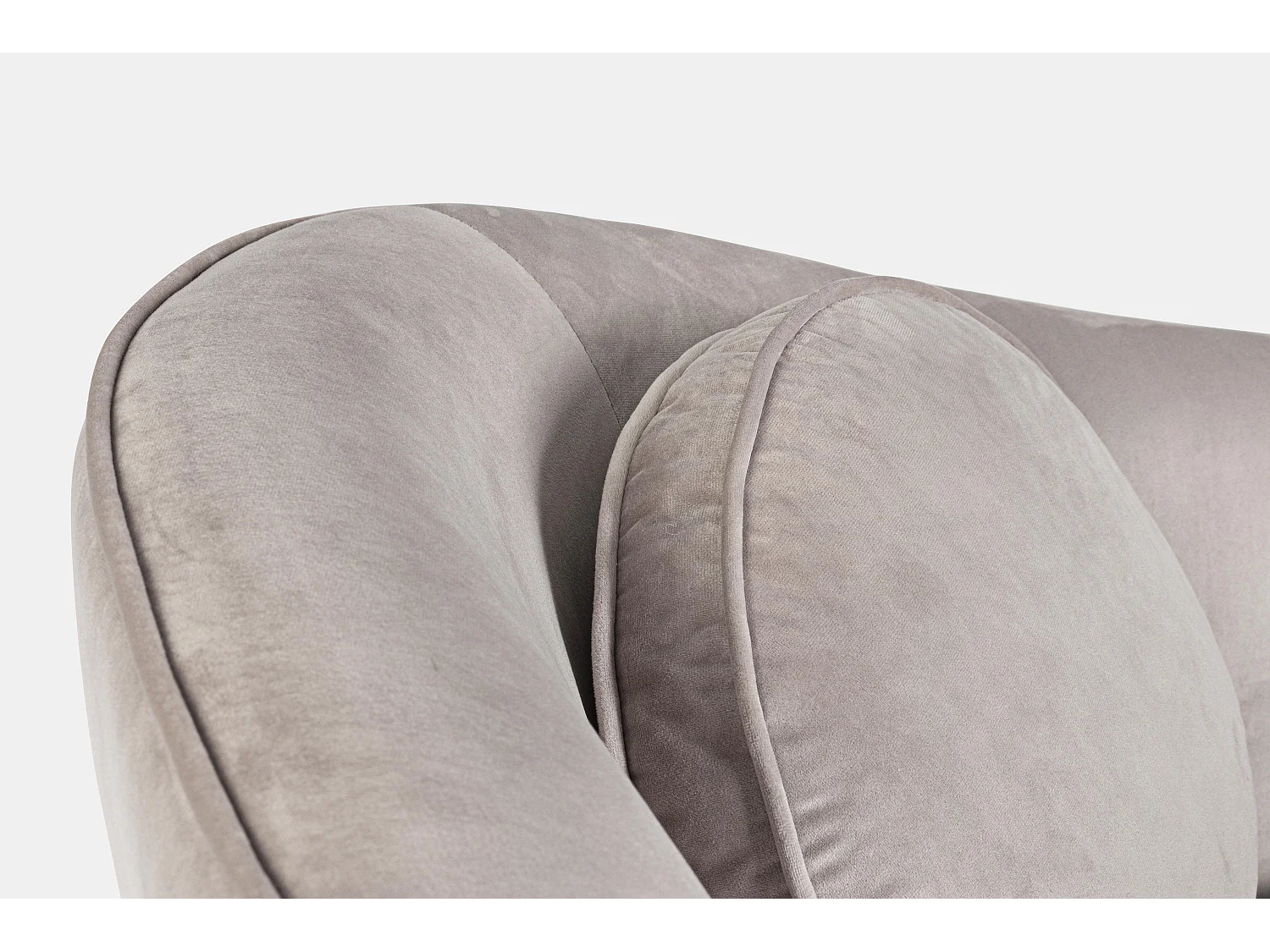 Canapé polyester effet velours gris avec coussin 2 places Cady