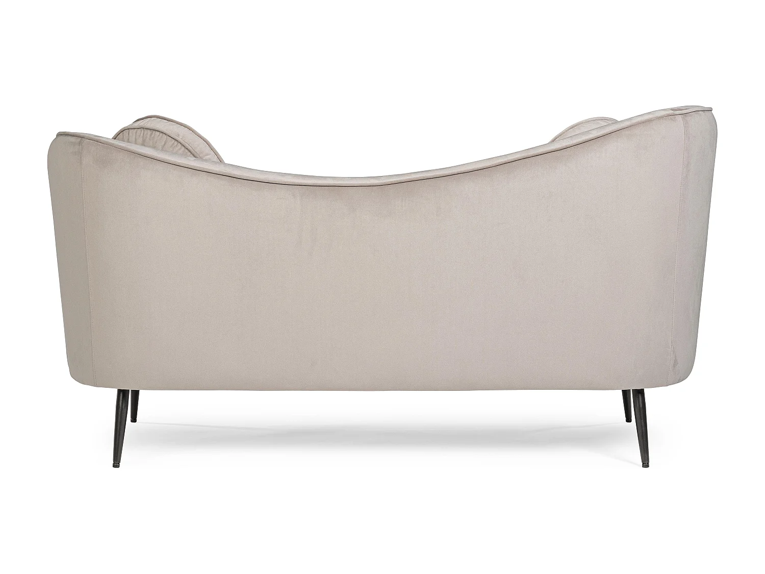 Canapé polyester effet velours gris avec coussin 2 places Cady