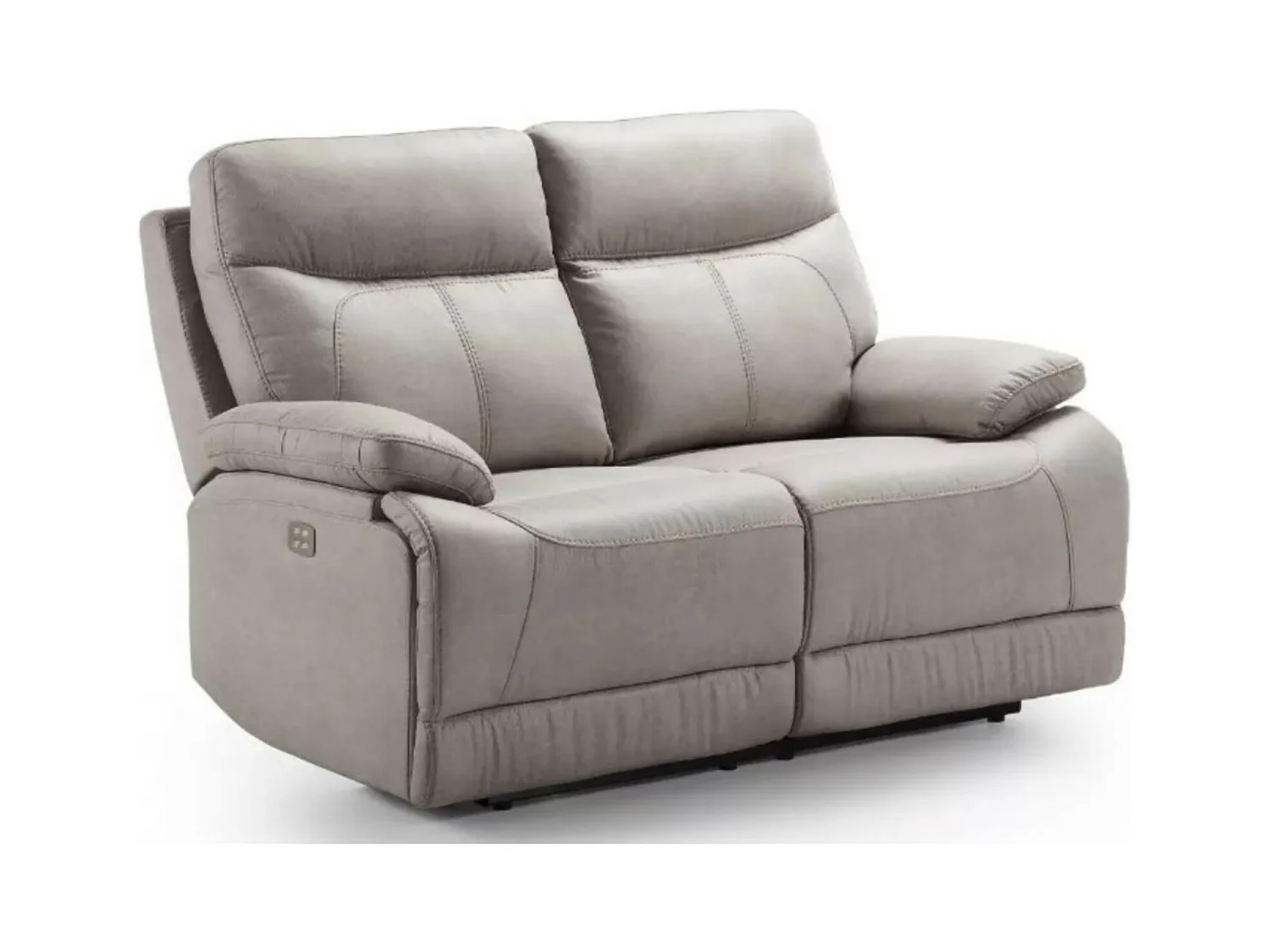 Canapé de relaxation électrique en microfibre Ducka-Couleur Beige-Système Fixe - sans relax-2 places