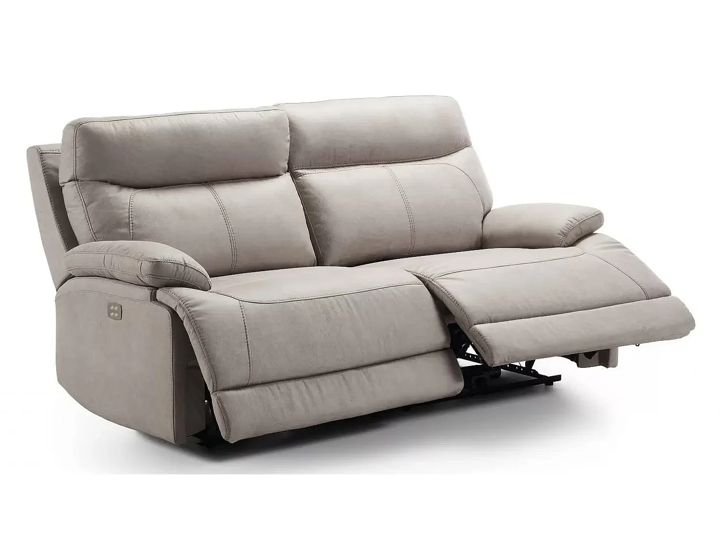 Canapé en microfibre Ducka-Beige-Système Electrique-3 places