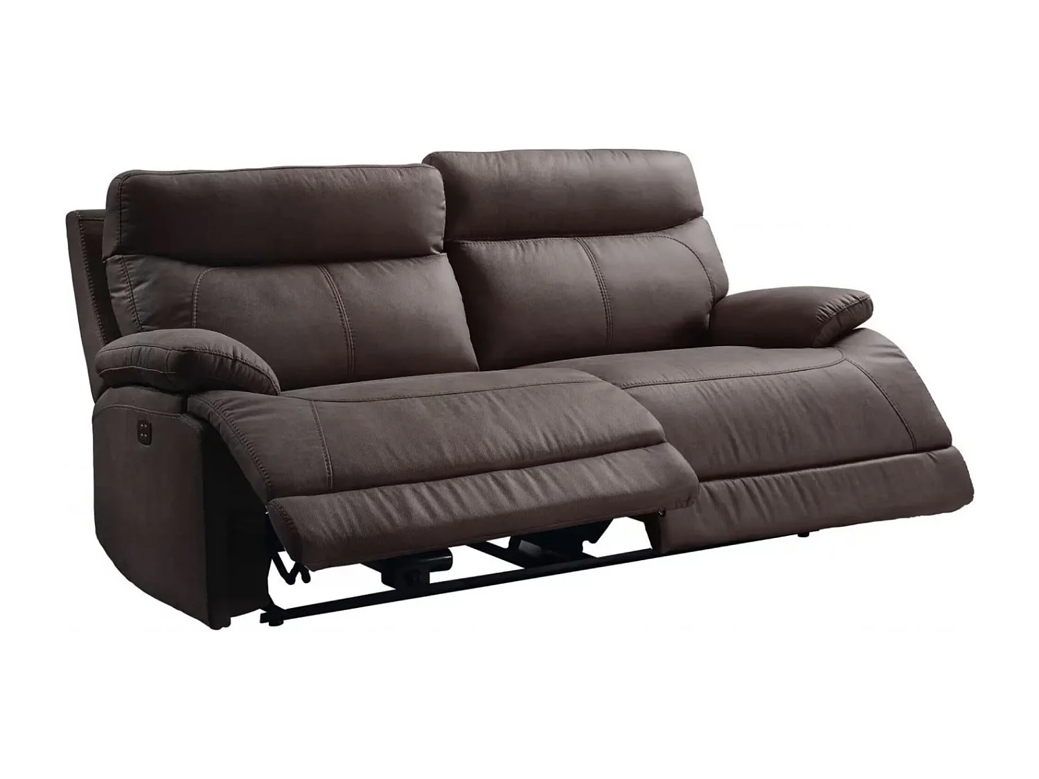 Canapé en microfibre Ducka-Marron-Système Electrique-2 places