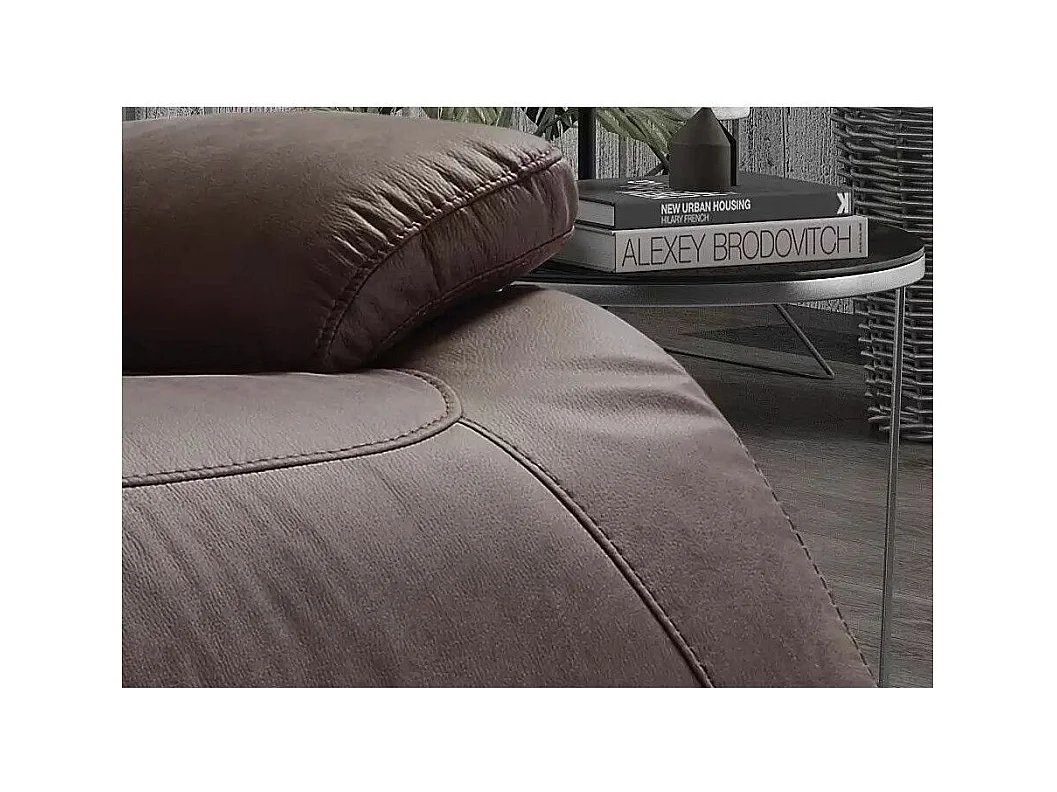 Ducka microvezel elektrische relaxbank-Kleur Bruin-Systeem Elektrisch-Aantal plaatsen) 2 zitplaatsen