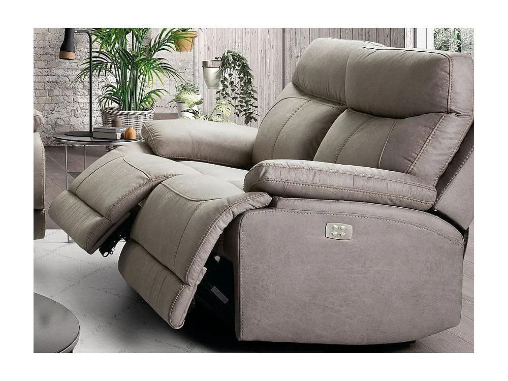 Ducka microvezel elektrische relaxbank-Kleur Bruin-Systeem Elektrisch-Aantal plaatsen) 2 zitplaatsen