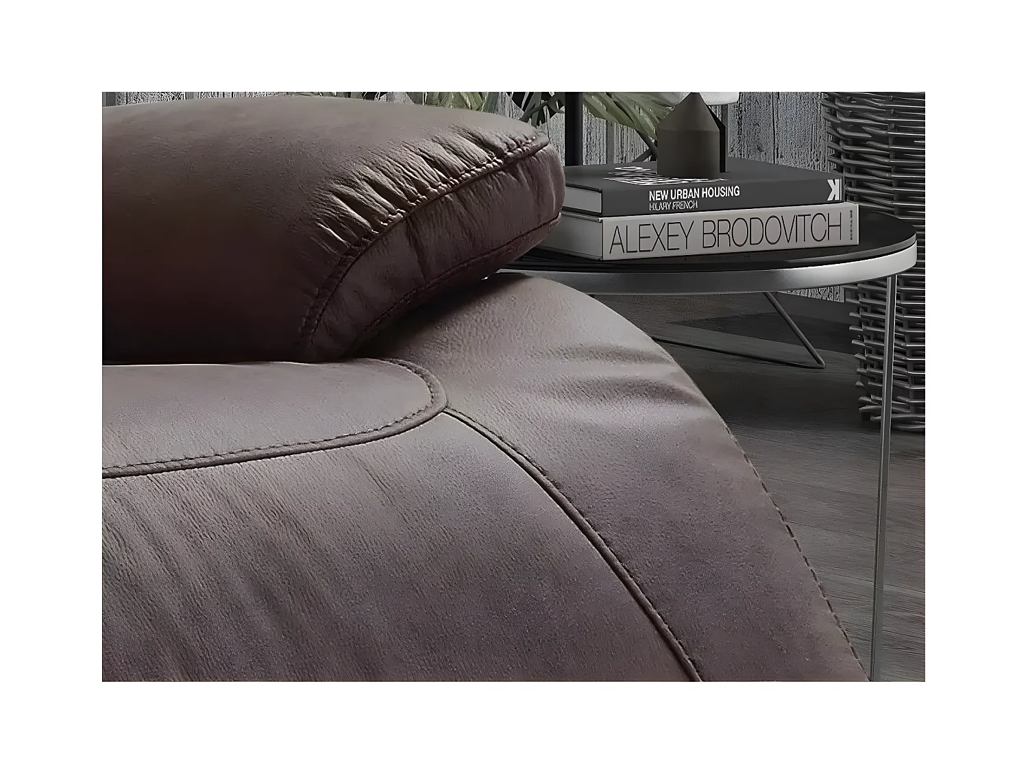 Canapé de relaxation électrique en microfibre Ducka-Couleur Marron-Système Electrique-3 places