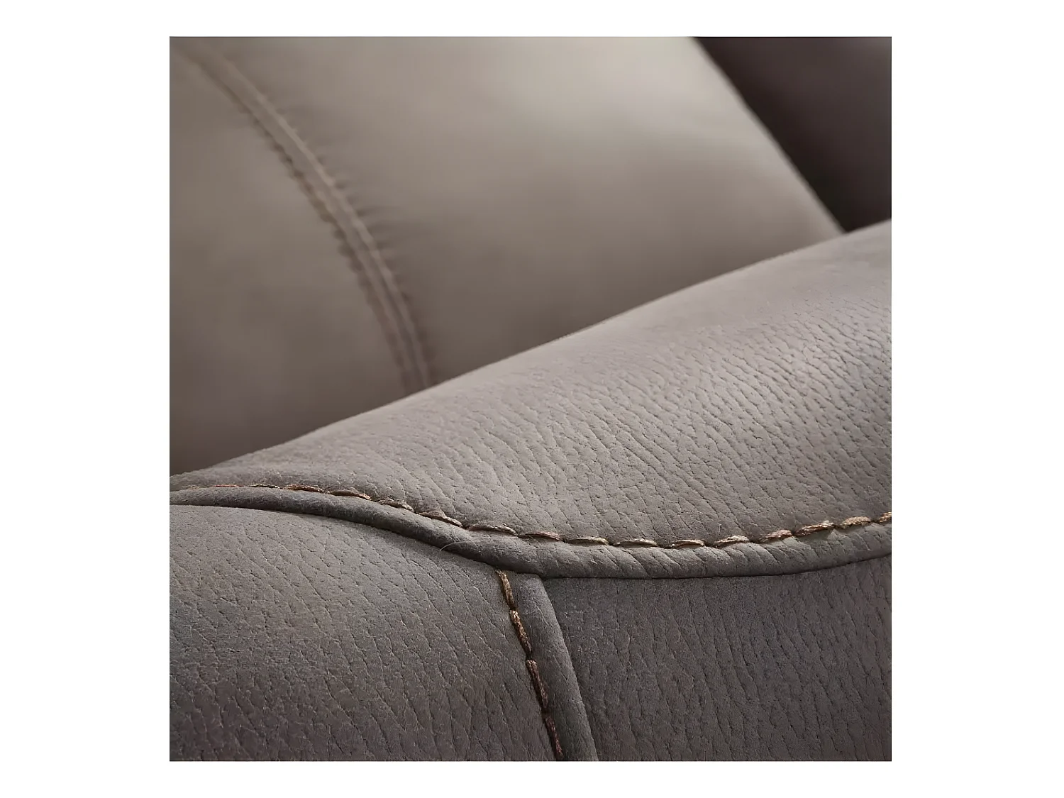 Canapé de relaxation électrique en microfibre Ducka-Couleur Marron-Système Electrique-3 places