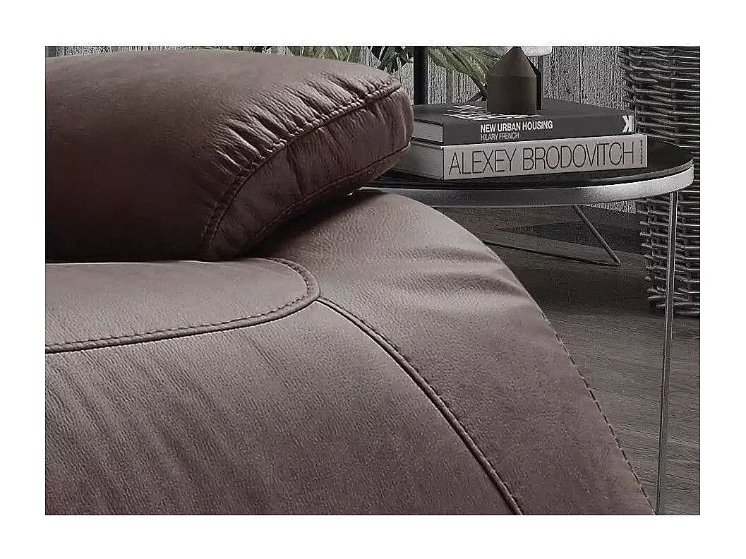 Canapé en microfibre Ducka-Marron-Système Electrique-3 places