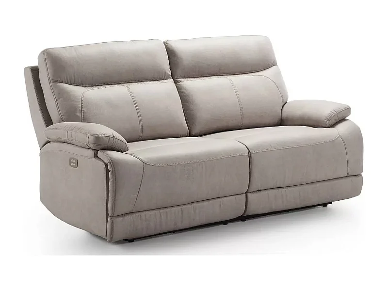 Canapé en microfibre Ducka-Beige-Système Electrique-2 places