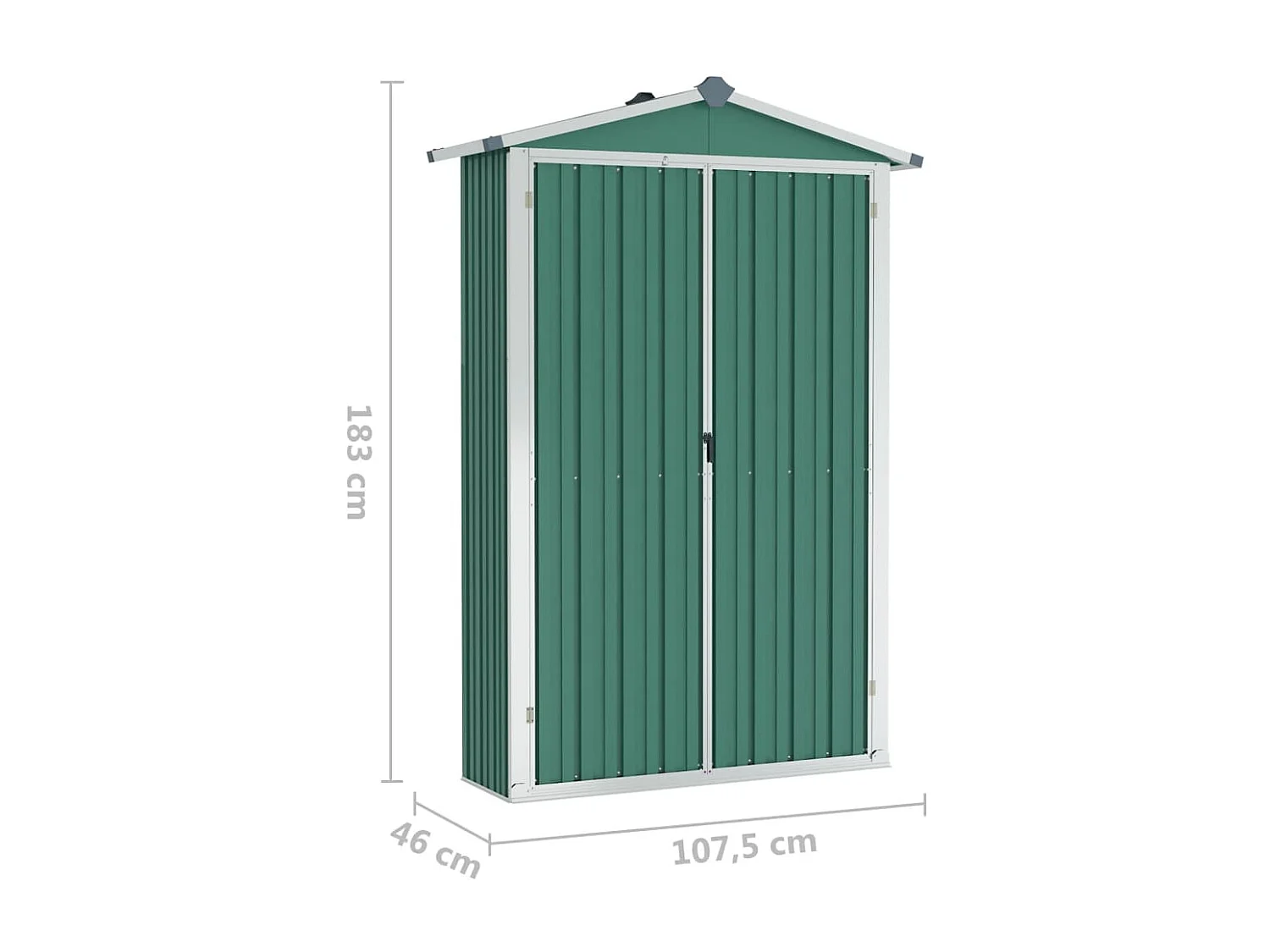 Abri de jardin Vert 107,5x46x183 Acier galvanisé