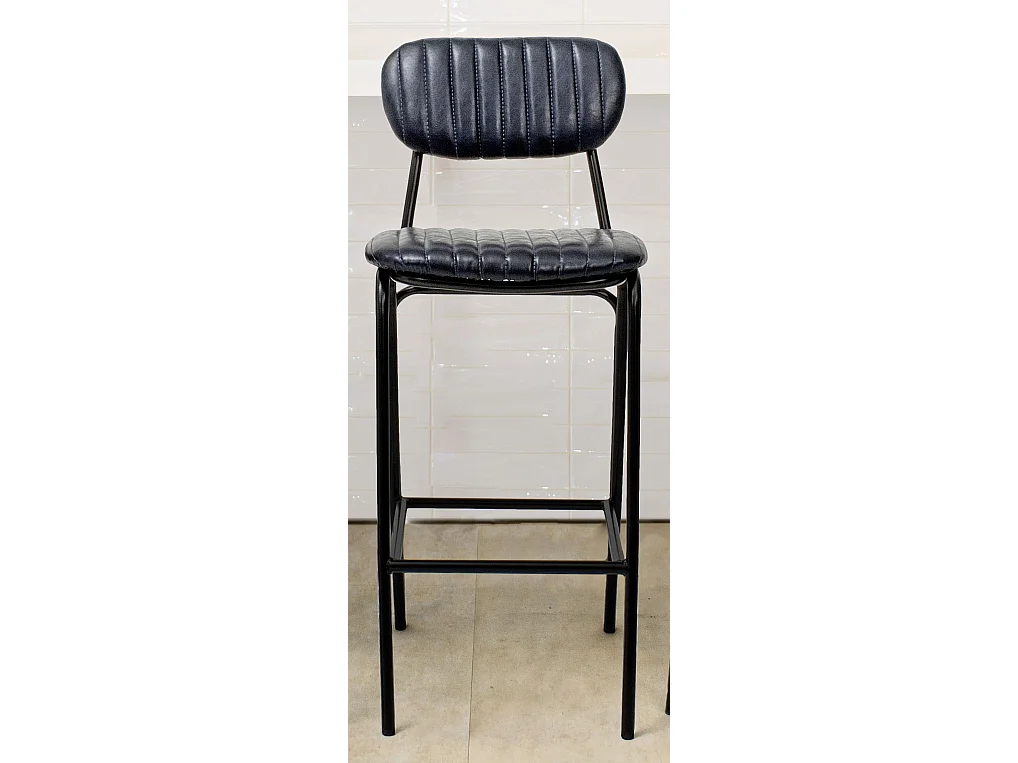 Debbie blauw stalen barkruk zithoogte 74 cm