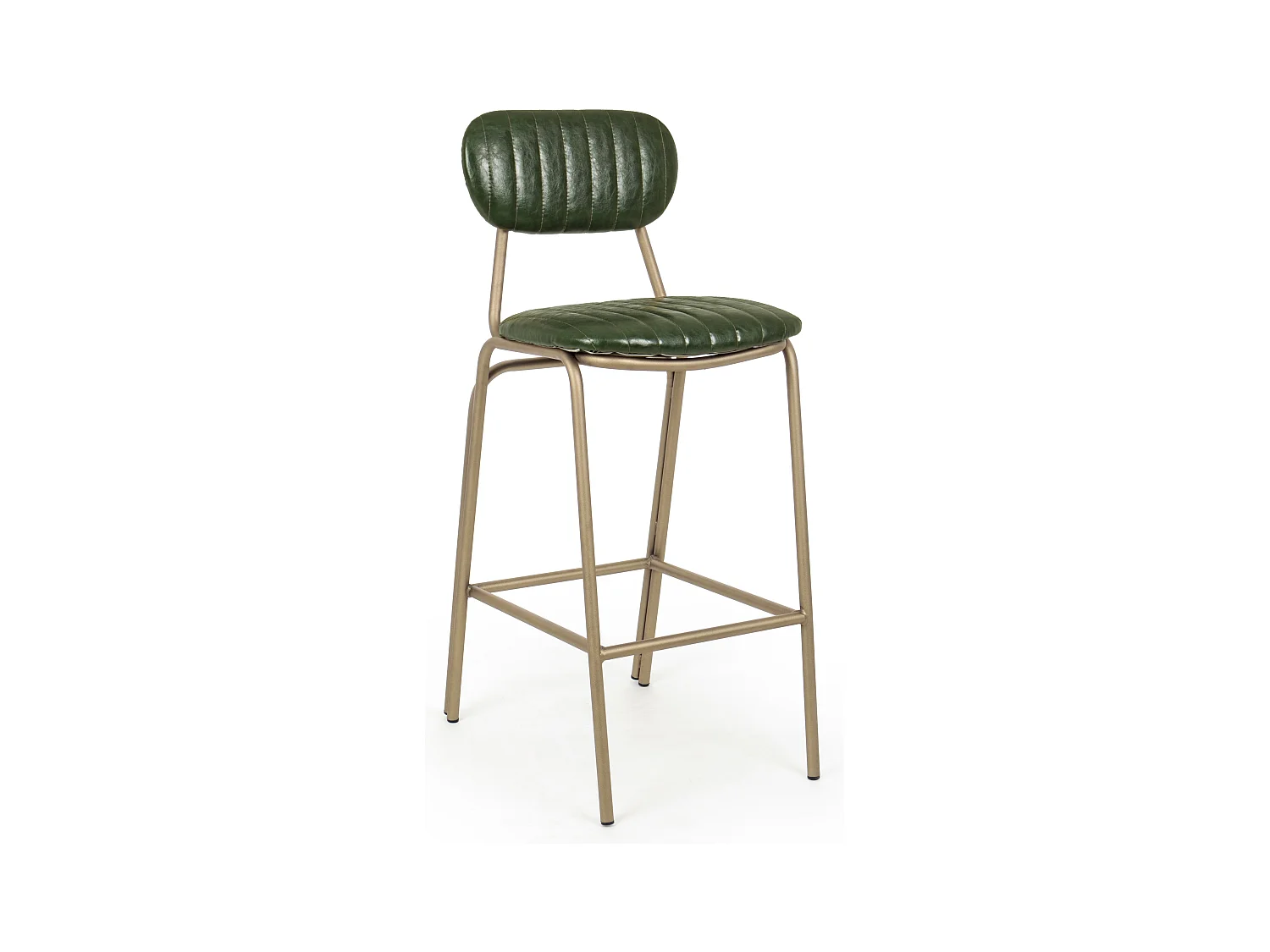 Chaise de bar acier vert et doré Addy hauteur d'assise 73cm