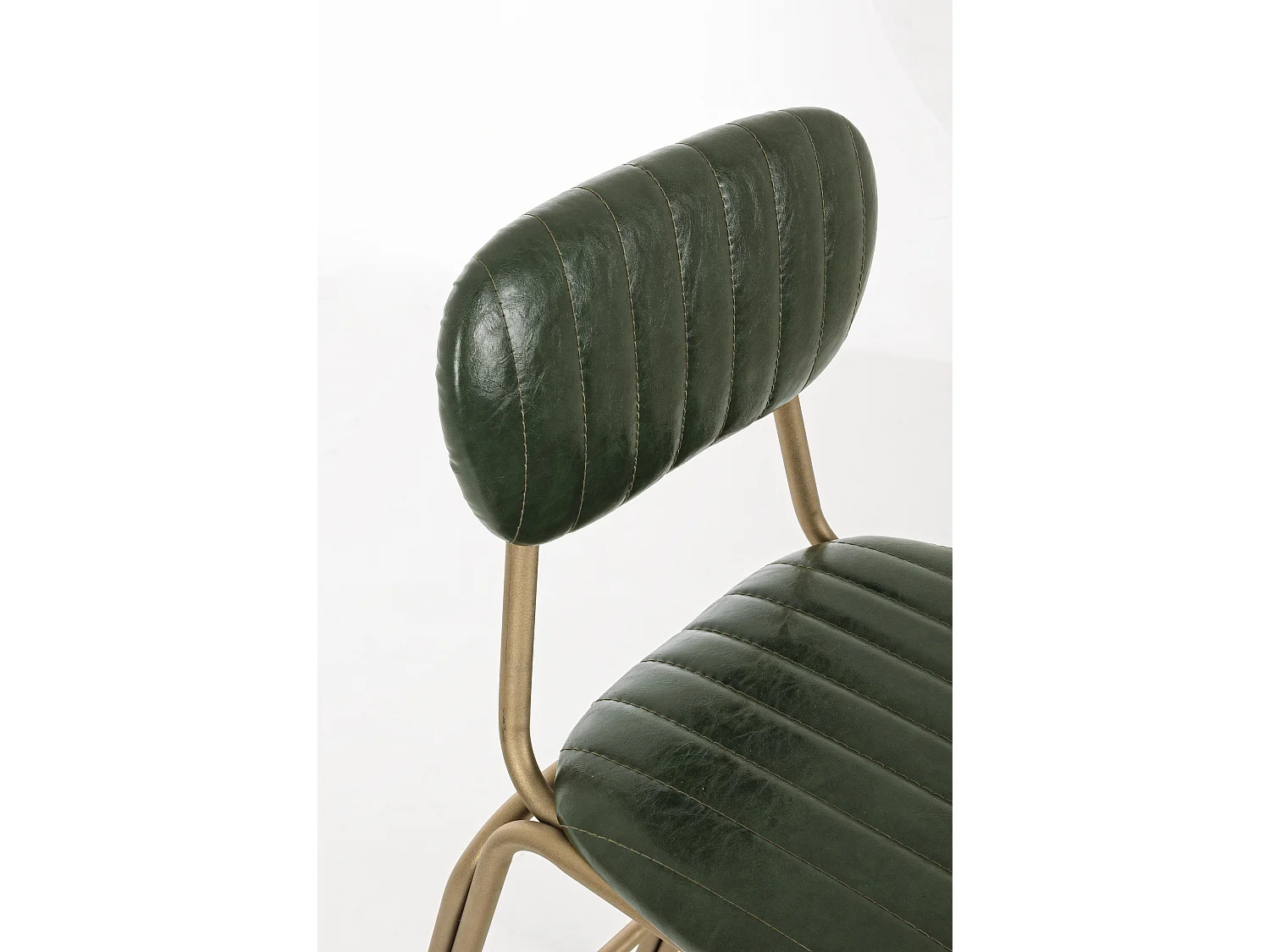 Chaise de bar acier vert et doré Addy hauteur d'assise 73cm