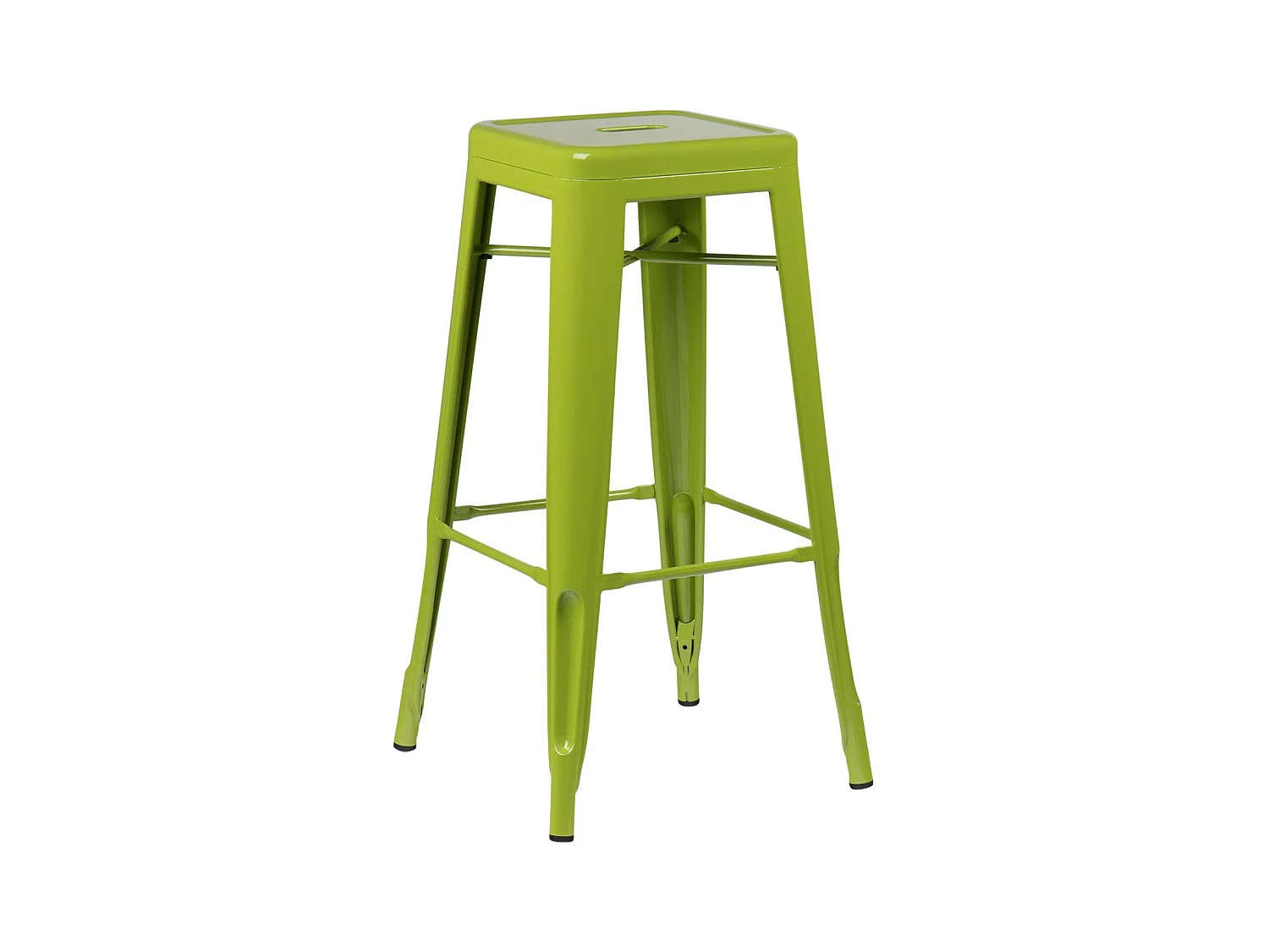 Tabouret haut 76cm Kontoir en acier brillant - Design industriel et élégant-Couleur Vert kaki