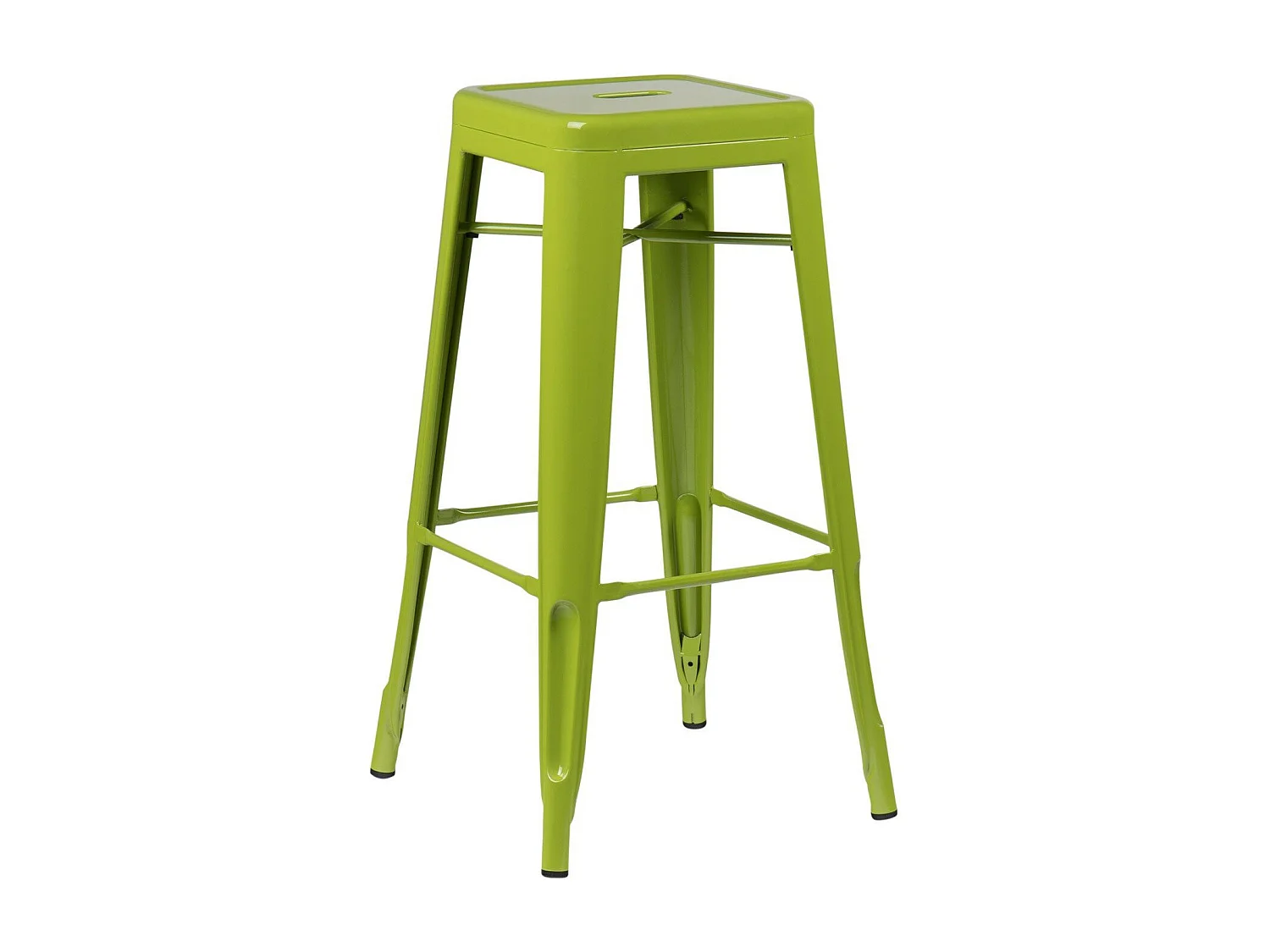 Tabouret haut 76cm Kontoir en acier brillant - Design industriel et élégant-Couleur Vert kaki