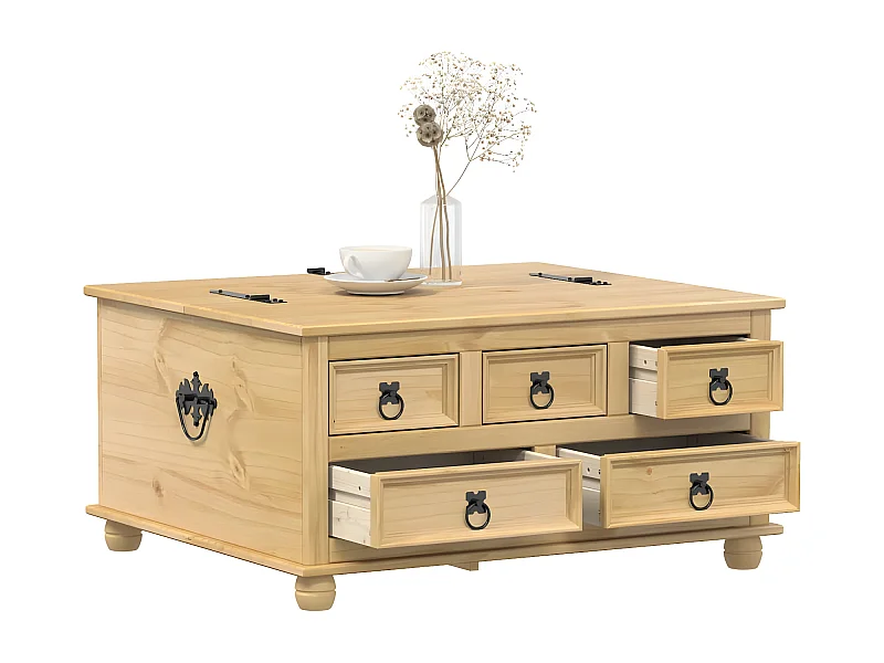 Boîte de rangement Corona 90x78x45 bois de pin massif