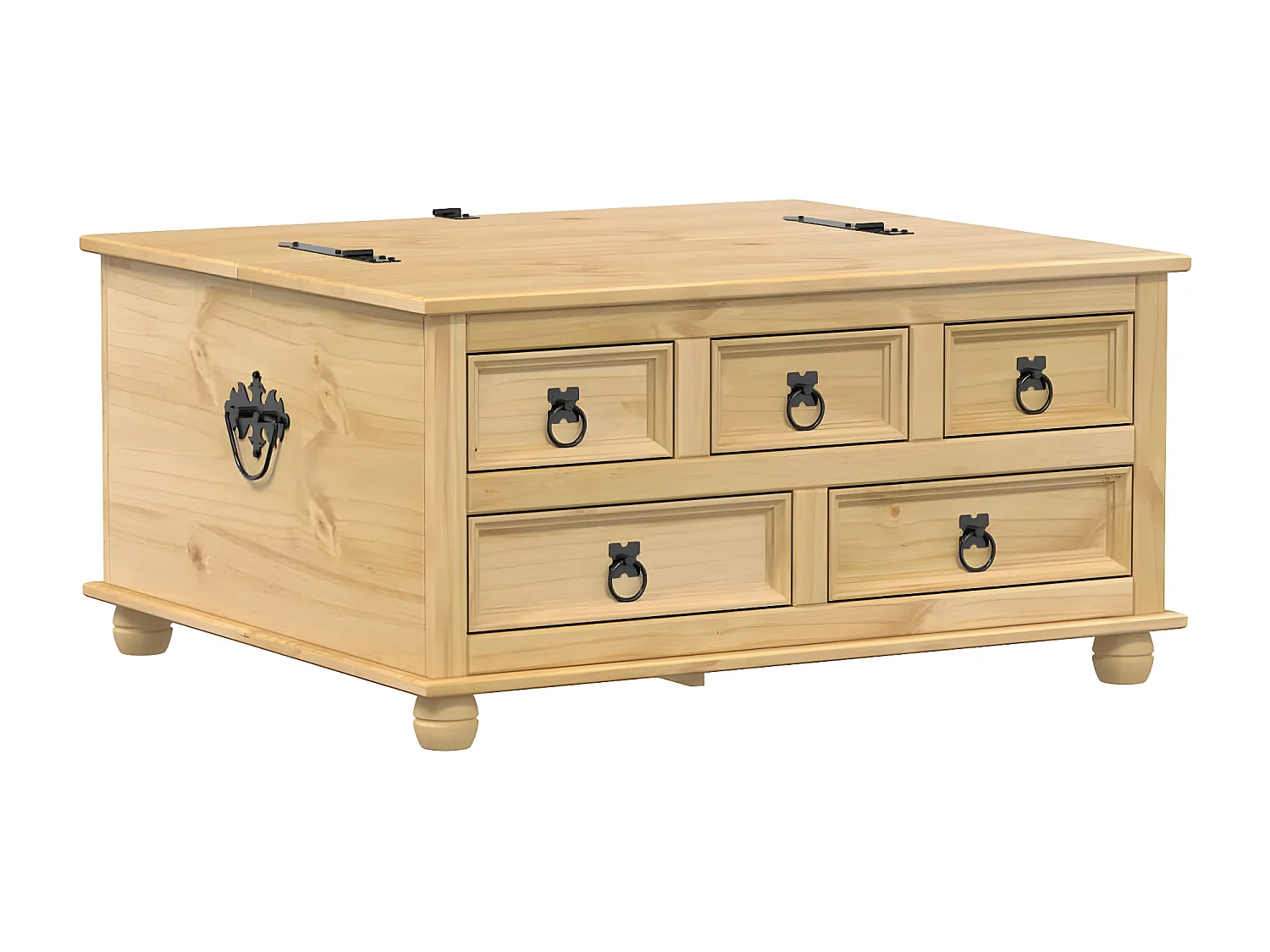 Boîte de rangement Corona 90x78x45 bois de pin massif