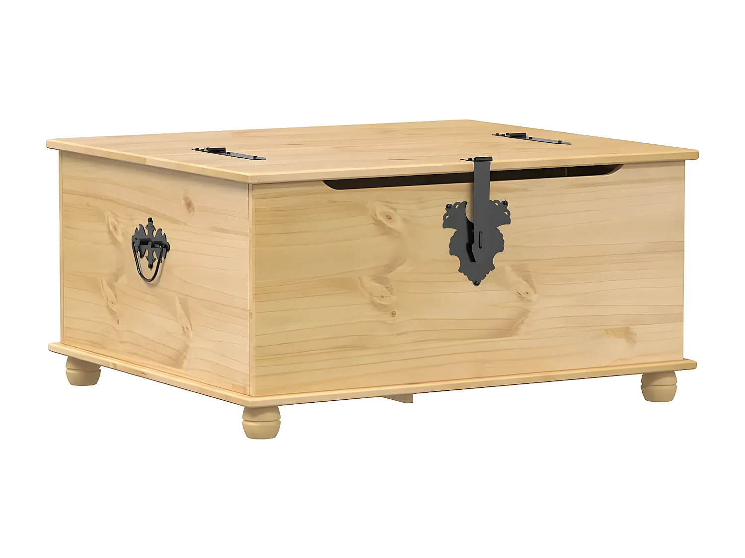 Boîte de rangement Corona 90x78x45 bois de pin massif