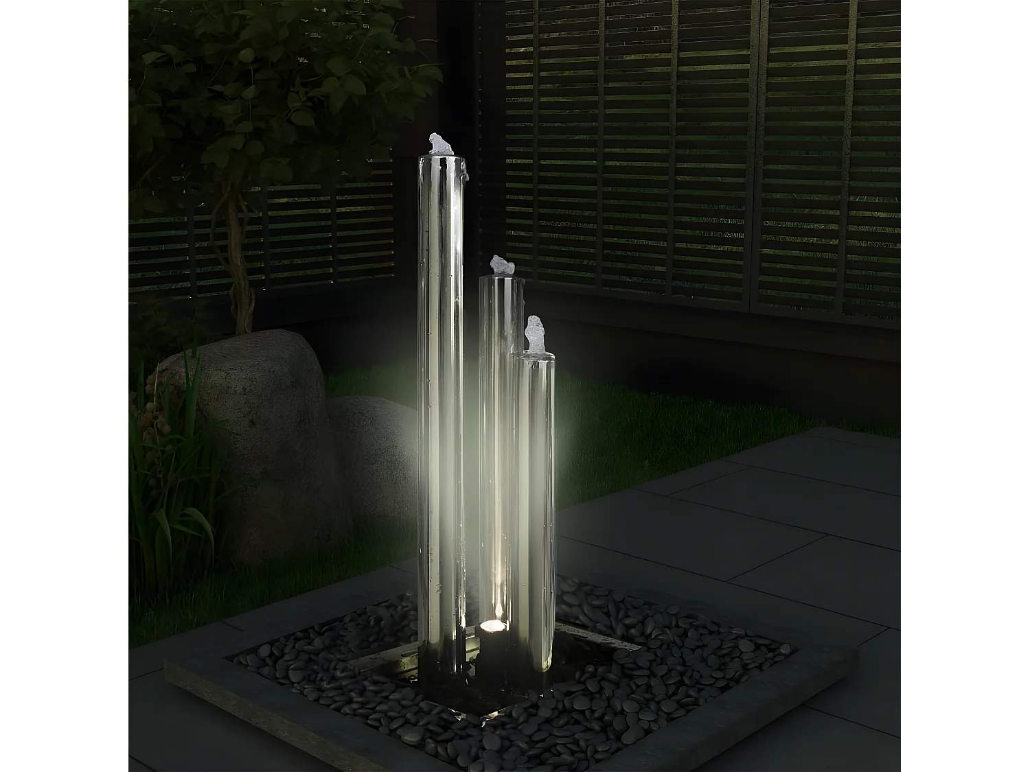 Fontaine de jardin Argenté 48x34x88 Acier inoxydable