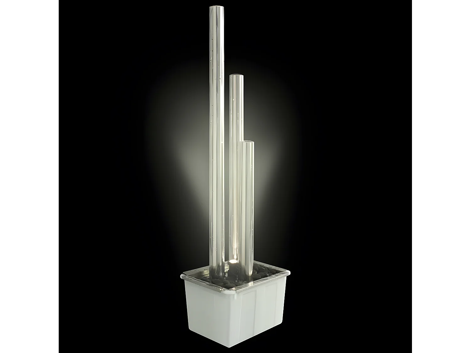 Fontaine de jardin Argenté 48x34x153 Acier inoxydable