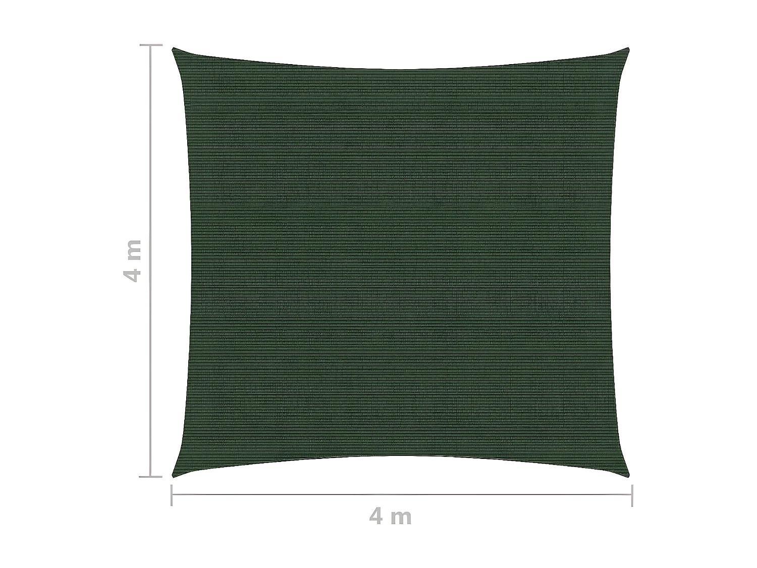 Voile d'ombrage 160 g-m² Vert foncé 4x4 m PEHD